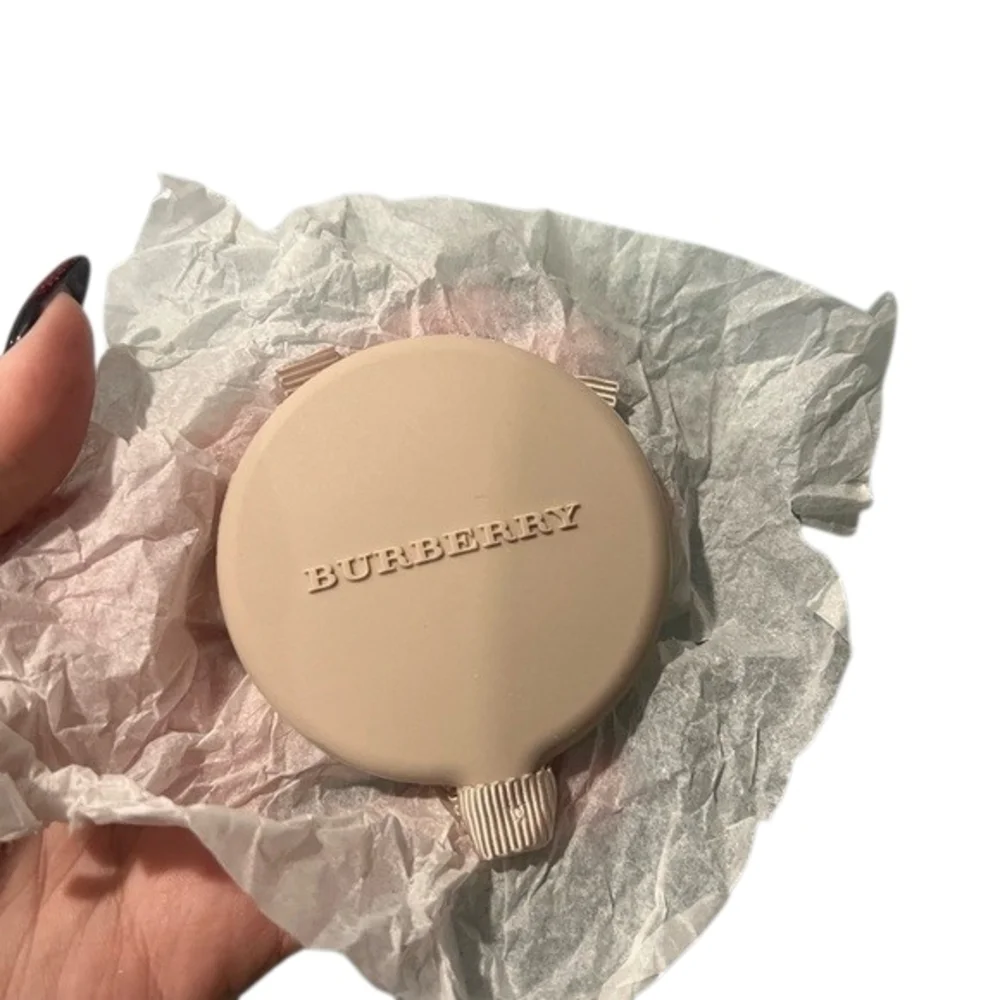 NWOB Burberry Beige Small Round Makeup Mirror with Ribbon Novelty Beauty Gift